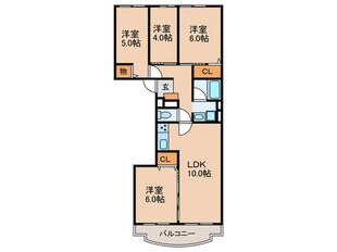 コスモハイツ瑞ケ丘A棟（407）の物件間取画像